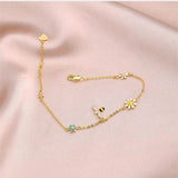 Tassel Daisy Bee Charm Bracelet Bangle for Women Girls