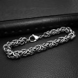 Mens Stainless Steel Charm Chain Bracelet Hip Hop Rock