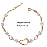 Dainty Heart Zircon Bracelets Wedding Jewelry Gift
