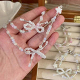 Crystal Charm Bead Bracelet Bowknot Handchain Necklace Jewelry