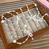 Crystal Charm Bead Bracelet Bowknot Handchain Necklace Jewelry