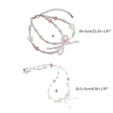 Crystal Charm Bead Bracelet Bowknot Handchain Necklace Jewelry