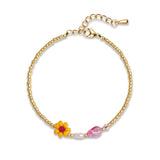 Daisy Flower Beaded Bracelet for Women Bohemian Colorful Charms