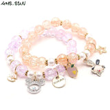 Kids Girls Cartoon Charm Bracelets 2PCS