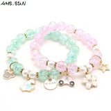 Kids Girls Cartoon Charm Bracelets 2PCS