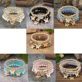 Crystal Stone Butterfly Tassel Charm Bracelet Bohemia Jewelry Set