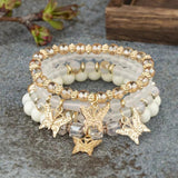 Crystal Stone Butterfly Tassel Charm Bracelet Bohemia Jewelry Set