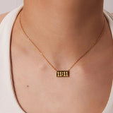 Stainless Steel 18K Plated 11:11 Charm Necklace For Woman