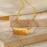 Stainless Steel 18K Plated 11:11 Charm Necklace For Woman