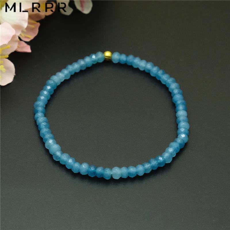 Vintage Aquamarine Crystal Beaded Strand Bracelet