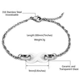 Infinity Bracelet for Women Ceramic Charm Bracelet Daily Jewelry