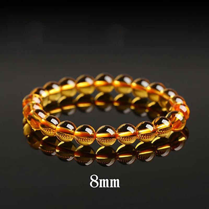 Natural Citrines Crystal Charm Bracelets Elasticity Rope Men Women Bracelet
