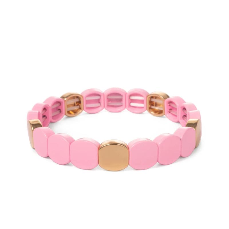 Rainbow Hexagon Beaded Bracelet Alloy Women Jewelry