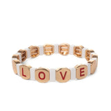 Rainbow Hexagon Beaded Bracelet Alloy Women Jewelry