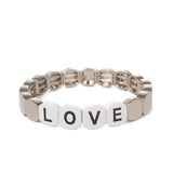 Rainbow Hexagon Beaded Bracelet Alloy Women Jewelry
