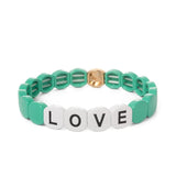 Rainbow Hexagon Beaded Bracelet Alloy Women Jewelry
