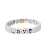 Rainbow Hexagon Beaded Bracelet Alloy Women Jewelry