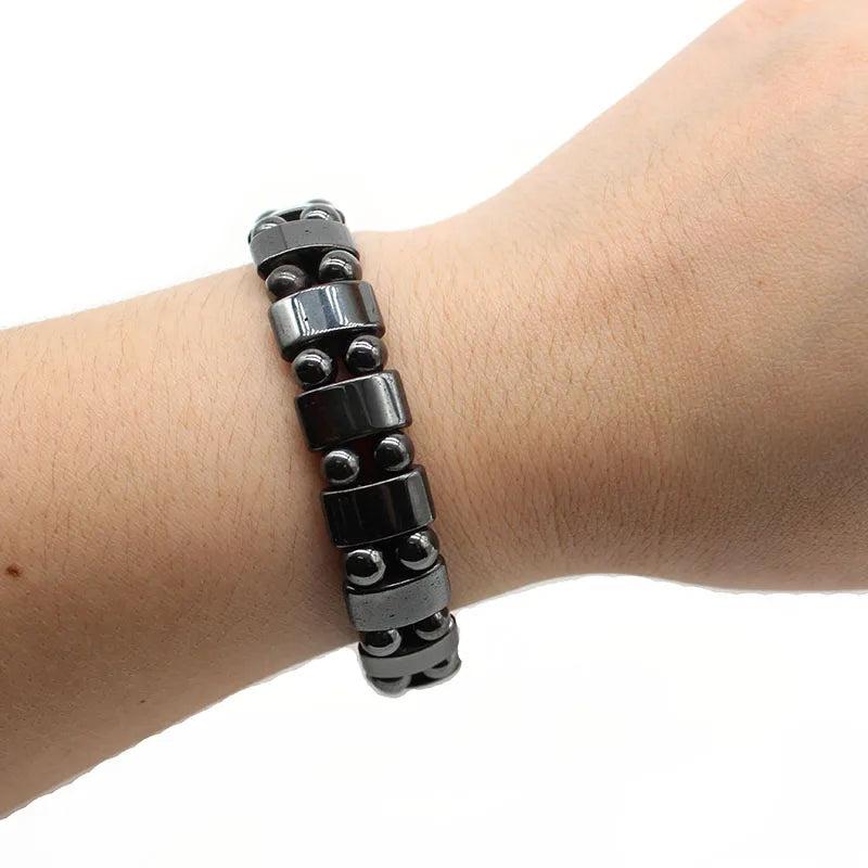 Double Hematite Stone Charm Bracelets for Men and Women