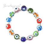 Evil Eye Colorful Glass Beaded Bracelet Amulet Lucky Charm Protection