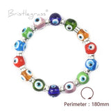 Evil Eye Colorful Glass Beaded Bracelet Amulet Lucky Charm Protection