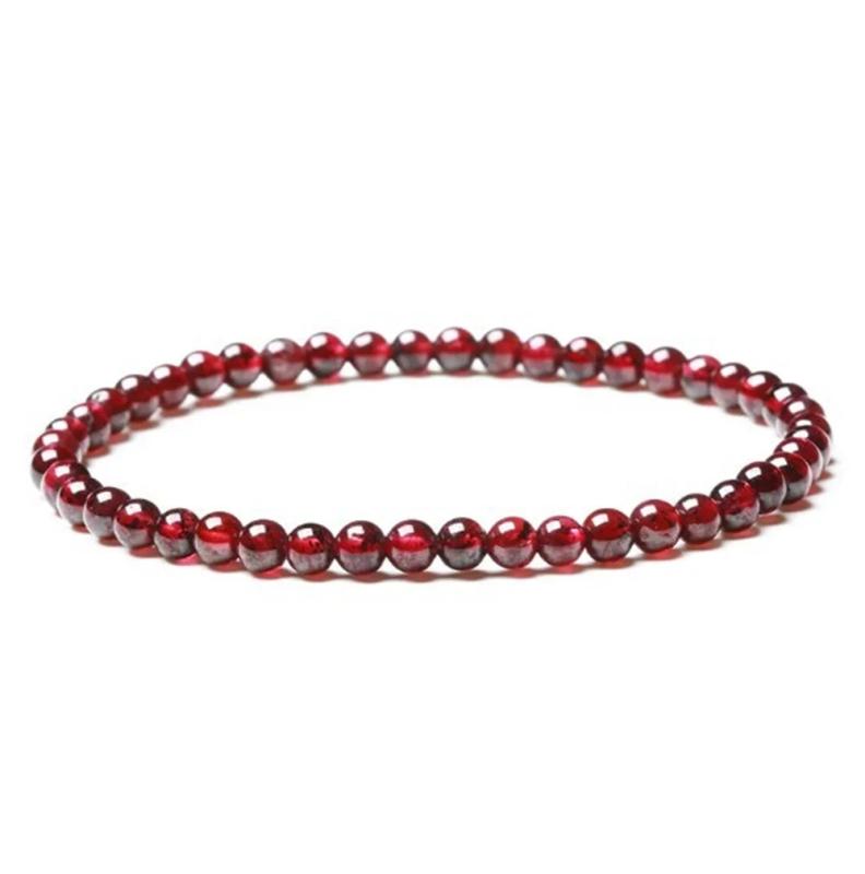 Natural Stone Wine Garnet Bracelet Small Beads Charm Bracelet Girls G