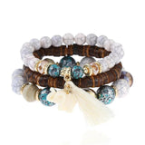 Boho Elephant Bracelets & Bangles Set with Tassel, Women Jewelry