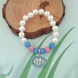 Greek Alphabet Charm Bracelet with Elastic Band