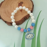 Greek Alphabet Charm Bracelet with Elastic Band