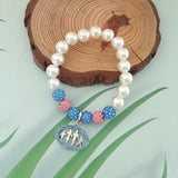 Greek Alphabet Charm Bracelet with Elastic Band