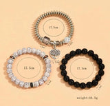 Resin Beaded Bracelets Strand Bracelet Hollow Heart Charm Jewelry