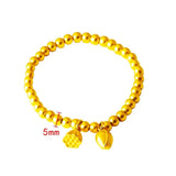 24K Plated Lotus Charm Bracelet Beaded for Women Girls