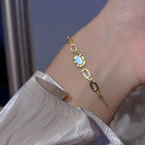 CZ Bracelet Steel Chain Link for Women Minimalist Charm Jewelry