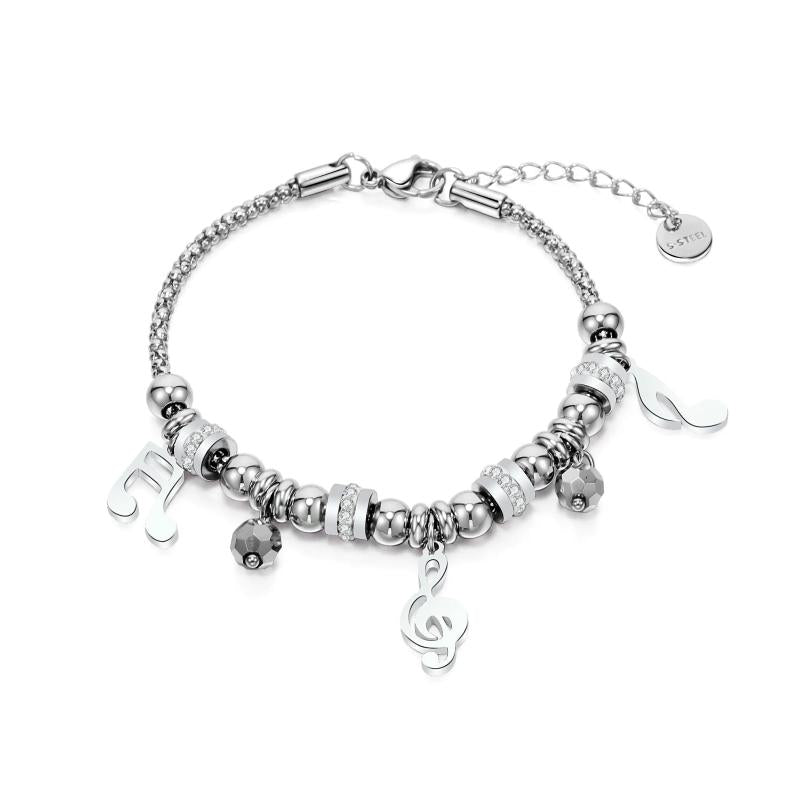 Korea Stainless Steel Musical Note Charms Bracelets Romantic Style