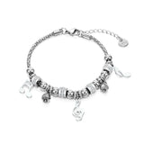 Korea Stainless Steel Musical Note Charms Bracelets Romantic Style