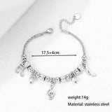 Korea Stainless Steel Musical Note Charms Bracelets Romantic Style