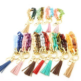 Acrylic Chain Keychain Colorful Tassel Wristlet Bracelet Keyring