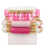 Colorful Soft Pottery Acrylic Bracelet Set for Women