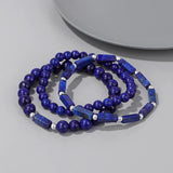 3Pcs/Set Stone Beads Bracelets For Women Rectangle Charm Bracelet Set
