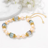 Natural Pearl Bracelet Crystal Charm Bangle
