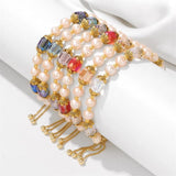 Natural Pearl Bracelet Crystal Charm Bangle