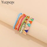 Bohemian Bracelets Set for Women Multi-layer Seed Beads Chain Bracelet Bangles