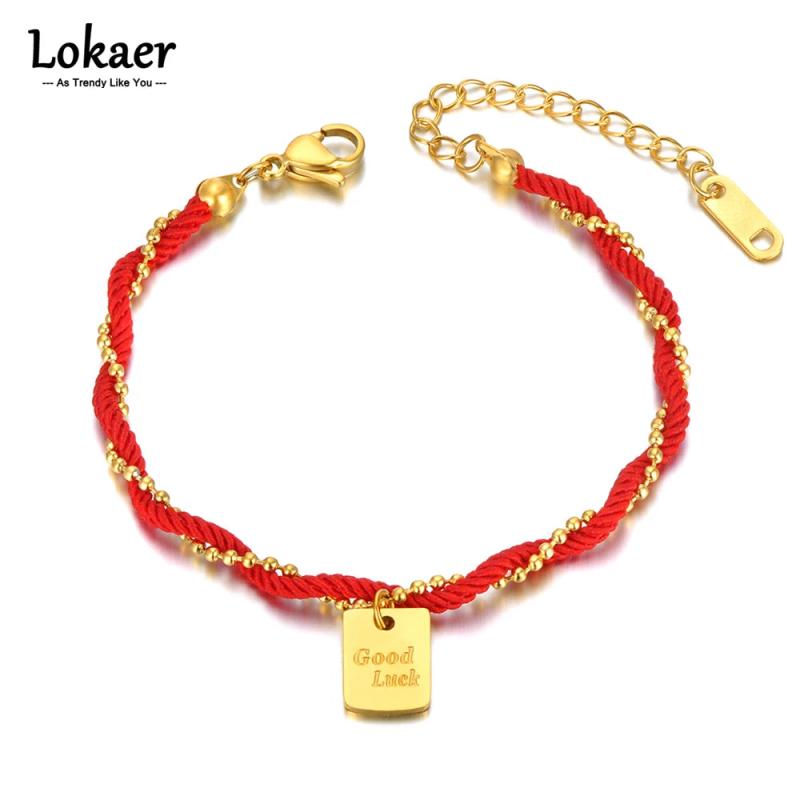 Ethnic Titanium Bracelet 18K Plated Good Luck Charm for Women