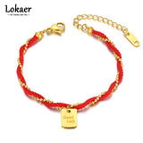 Ethnic Titanium Bracelet 18K Plated Good Luck Charm for Women
