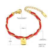 Ethnic Titanium Bracelet 18K Plated Good Luck Charm for Women