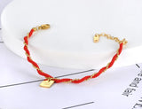 Ethnic Titanium Bracelet 18K Plated Good Luck Charm for Women