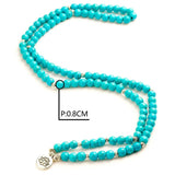 8mm Howlite Lotus Bracelet 108 Beads Buddha Tree Charms Couple Jewelry