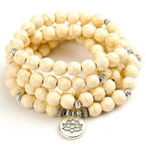 Howlite Beaded Bracelet w/ Tree of Life Charm