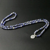 Sodalite Bracelet 6mm with OM Lotus Charm