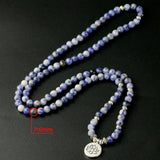 Sodalite Bracelet 6mm with OM Lotus Charm