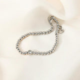 14k Plated Charm Bracelet for Women, Waterproof Beaded Chain Bracelet